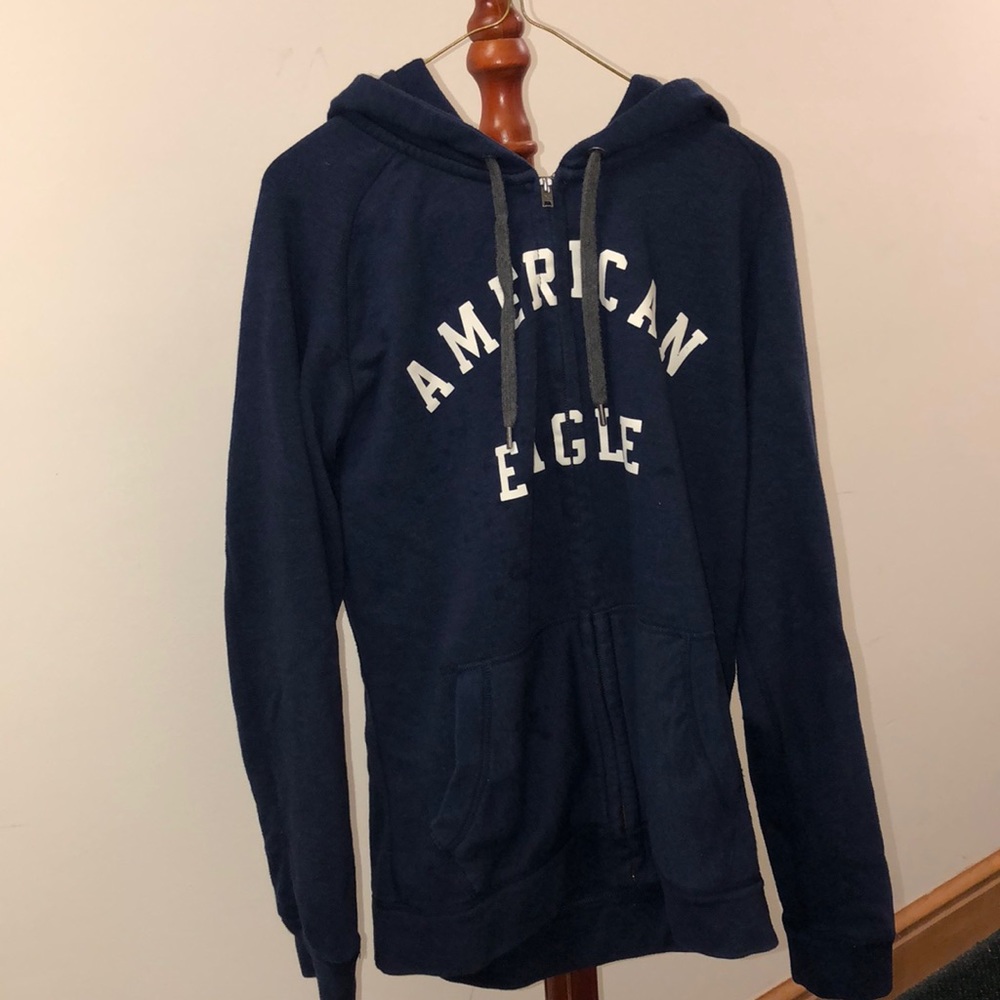 Dark Blue/ Navy America Eagle Zip-Up Hoodie